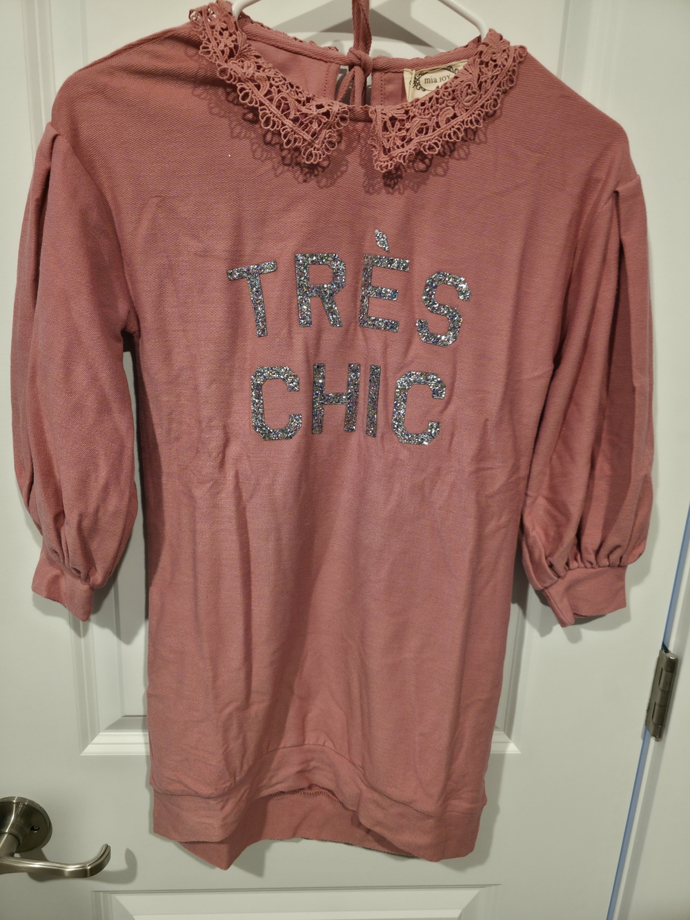 Mia Joy Zarin Dress Rose Pink “Très Chic” Size 7 Girls NWT Lace Collar Boutique